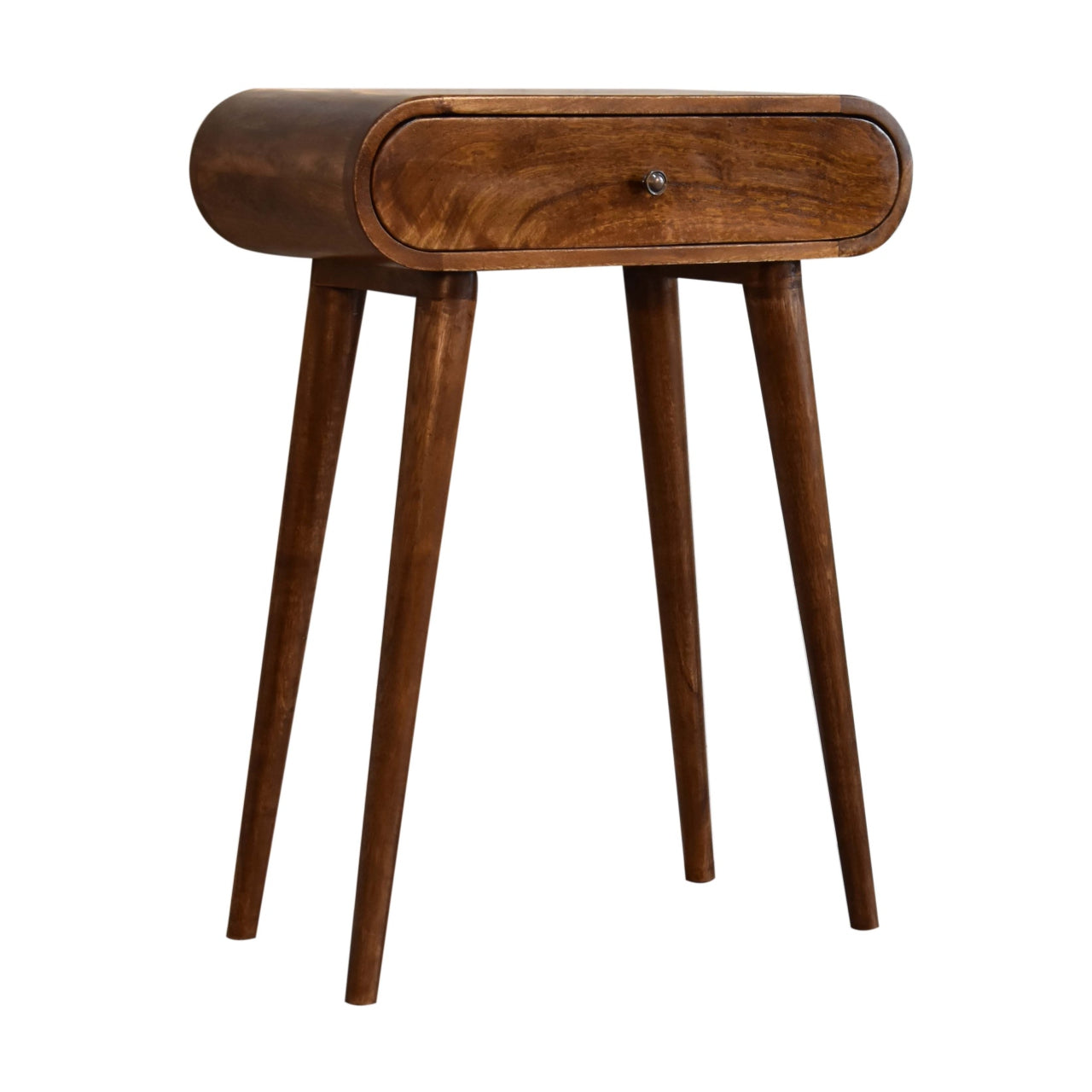 Solid Wood Mini Round Chestnut Console