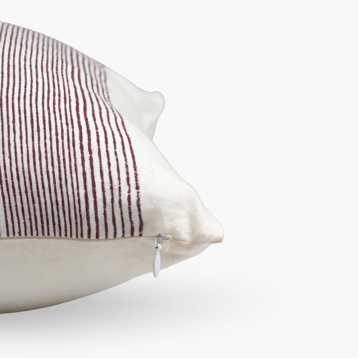 Vera Floral Lumbar Linen Pillow Cover - Wine Red