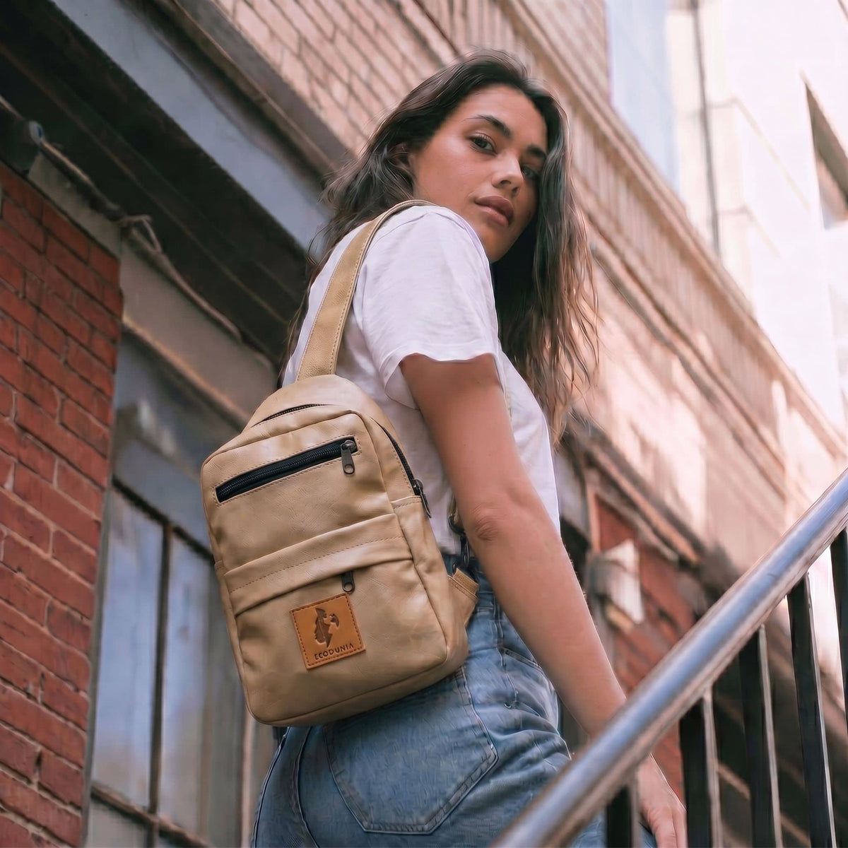 Vegan Leather Crossbody Bag for Women | Umoja Large Sling Bag for Men