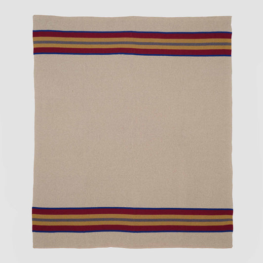 Camp Stripe - Cotton Sustainable Knit Throw Blanket Fall Rustic Gift