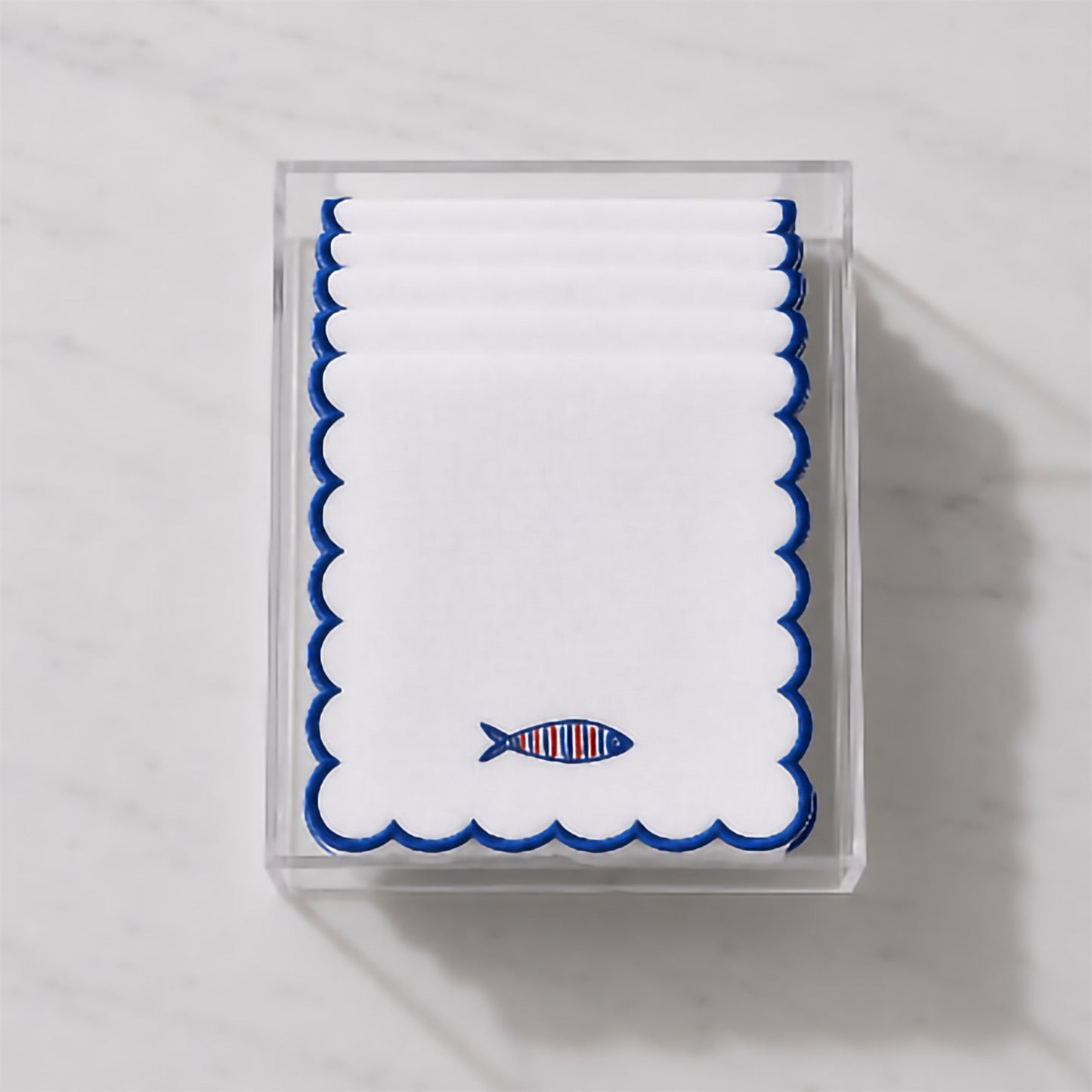 Sardines Cocktail Napkins (Set of 6) with Acrylic Gift Box
