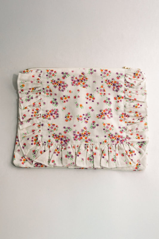 Lavender Marmalade | Timeless Floral Ruffle Zipper Pouch