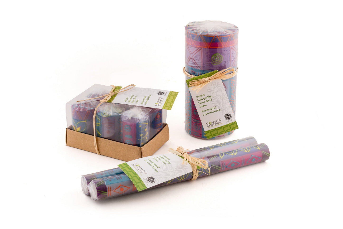 Blue Moon Painted Candles