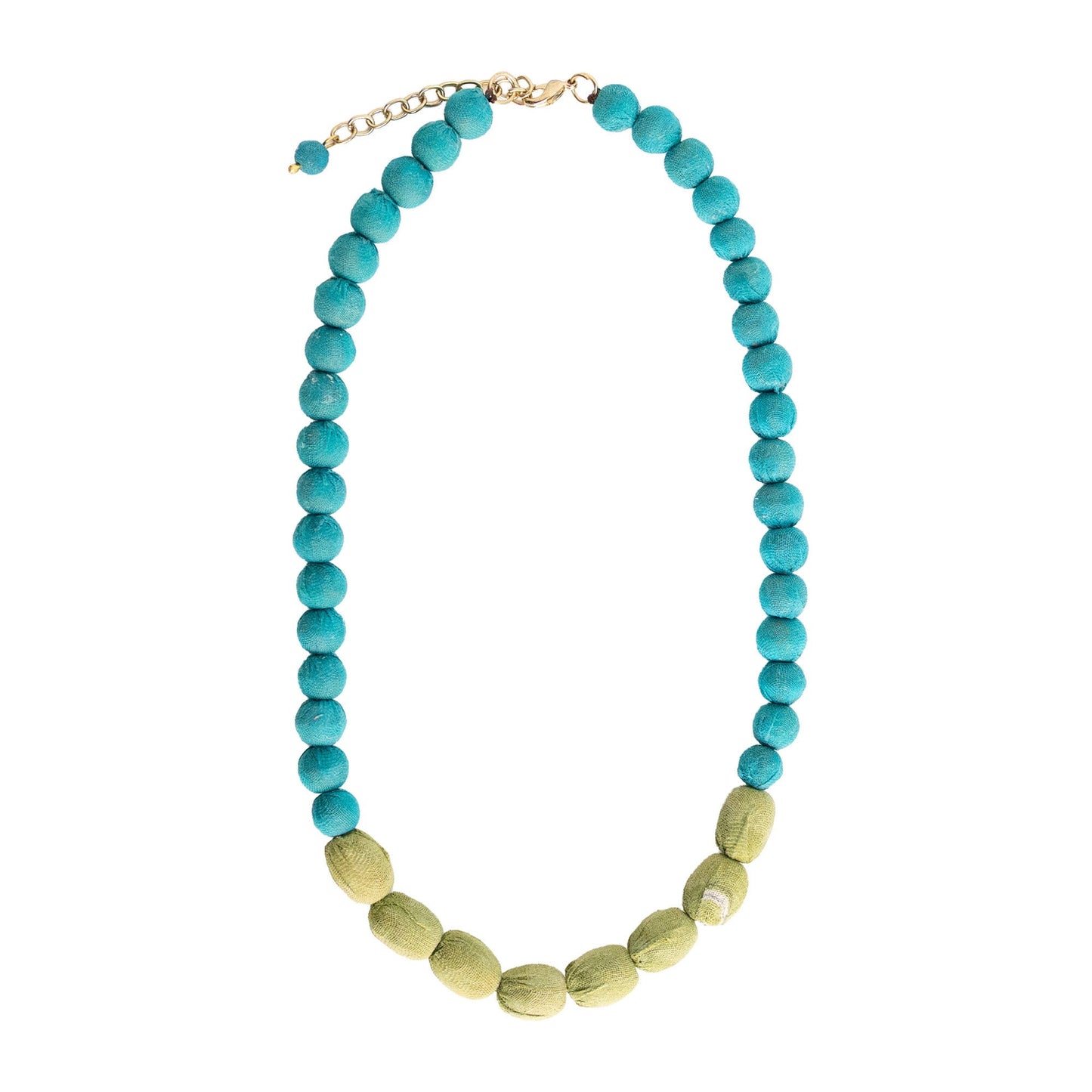 Kantha Couplet Necklace | Teal/Celery