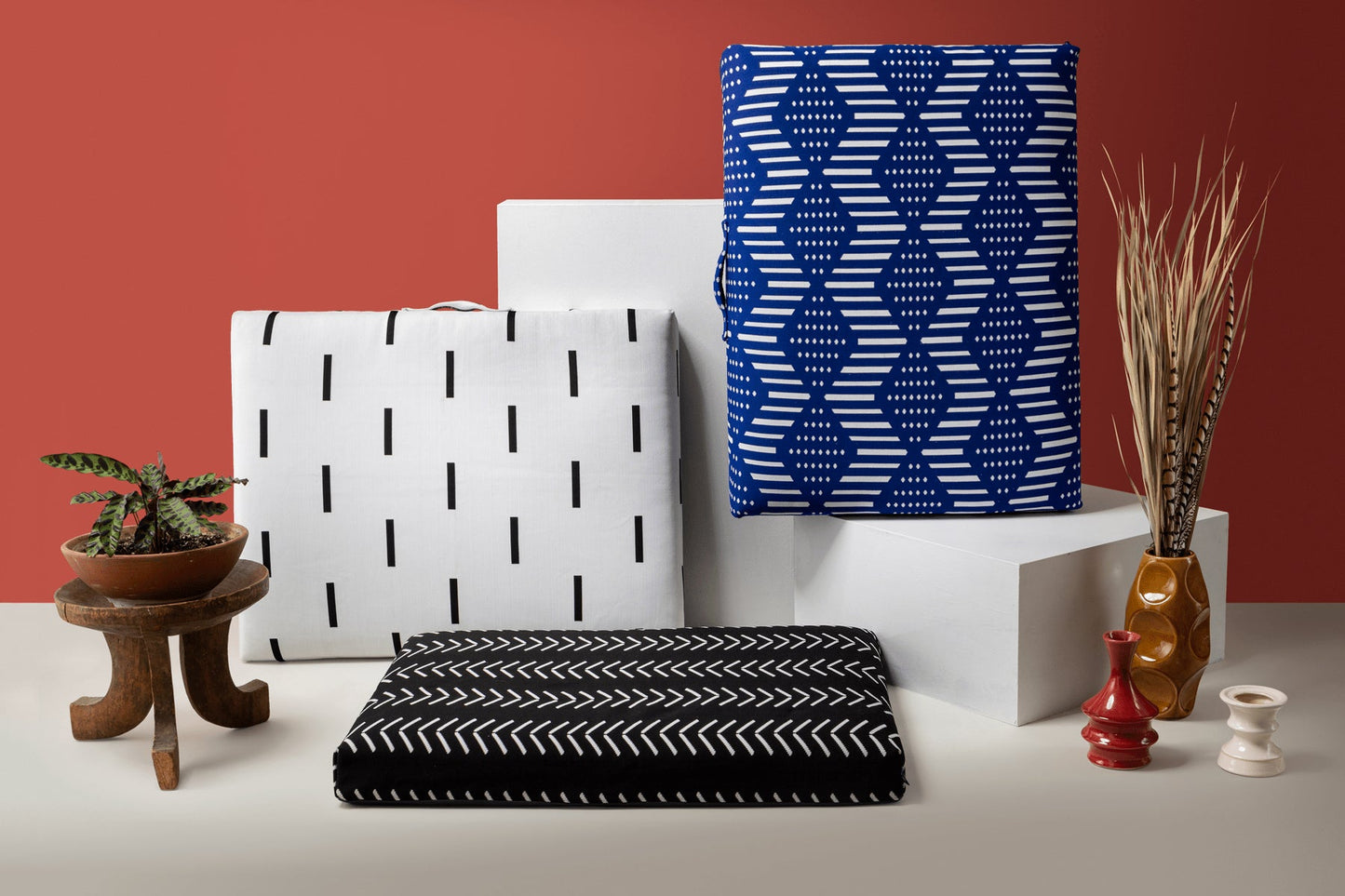 Blue Bogolan | Boho Dog Bed or Bed Cover