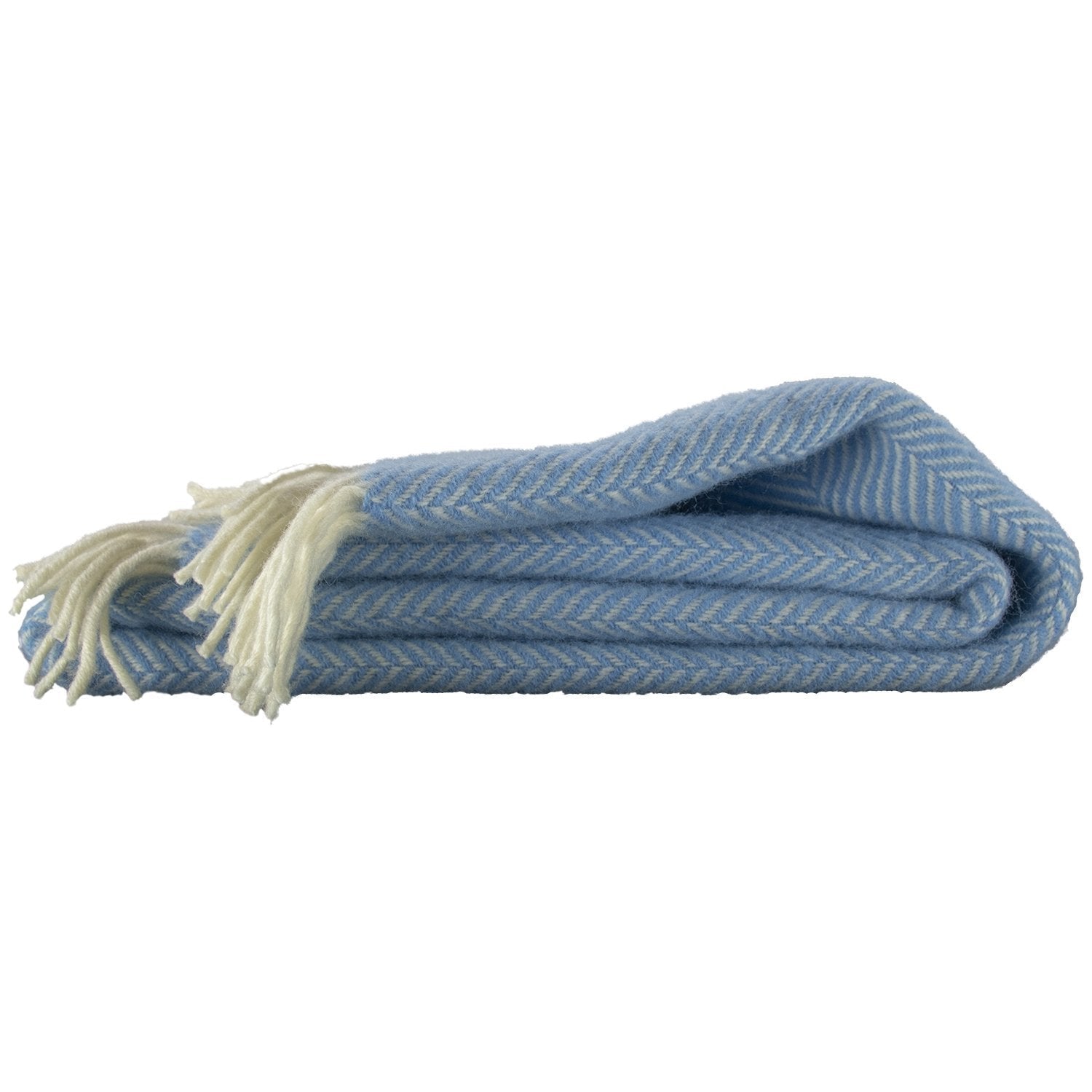 Highland Tweeds Herringbone Pure New Wool Throw ~ Sky Blue  ~ - Osadia Concept Store