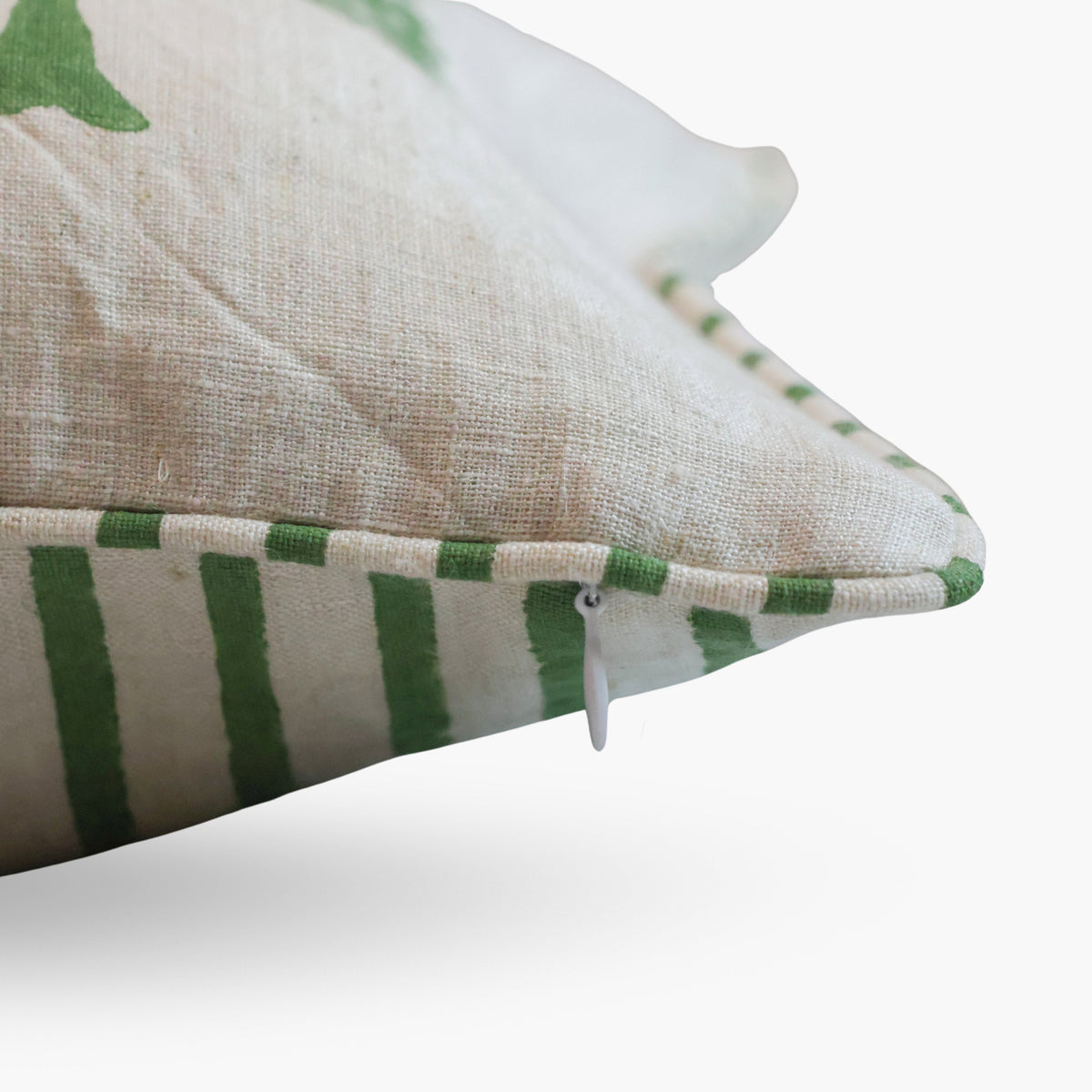 Neera Lumbar Hand-Printed Pillow Cover - Fern Green