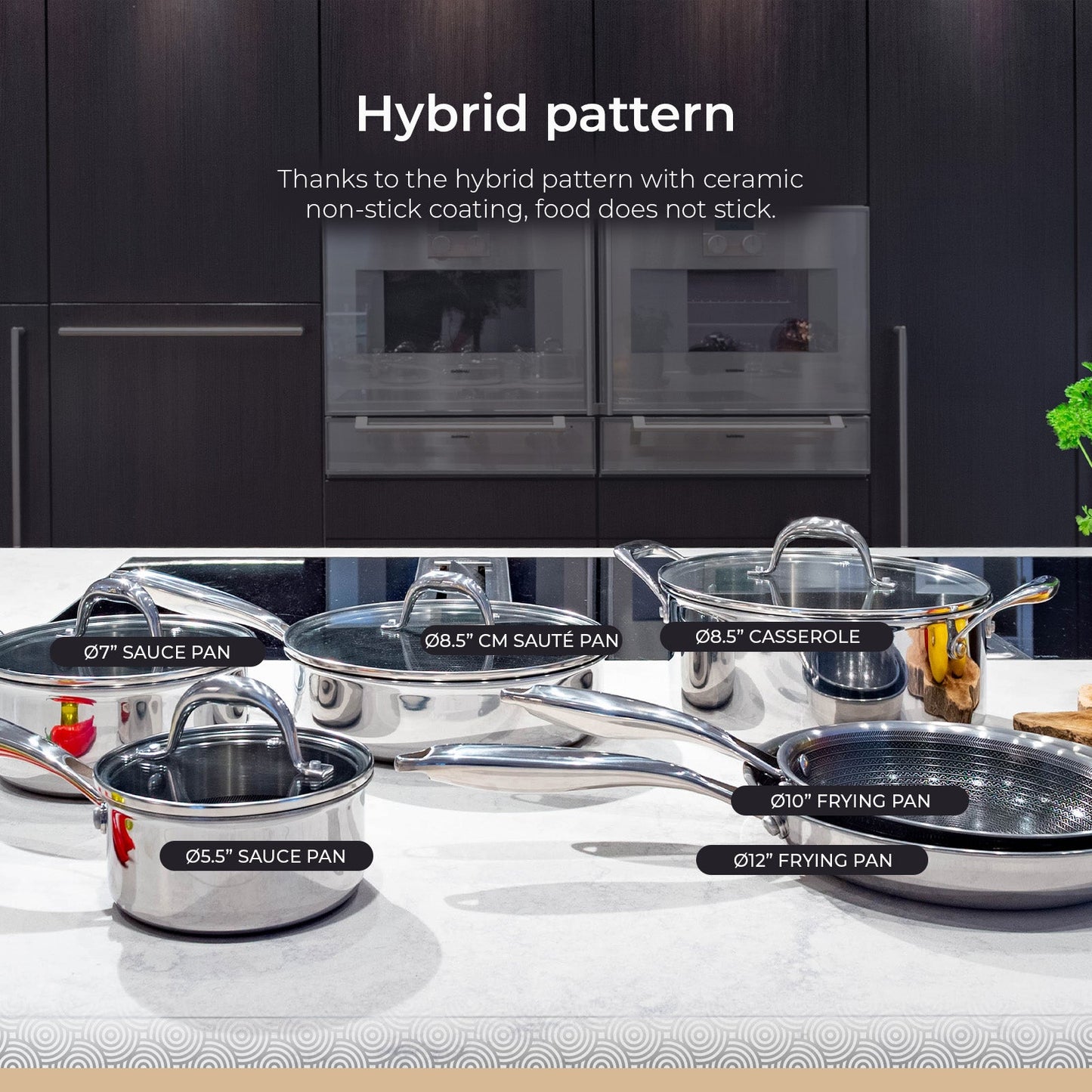 BE | LIVING - Circlad Series - 12 pcs Cookware Set - Triply Stainless Steel Circlad