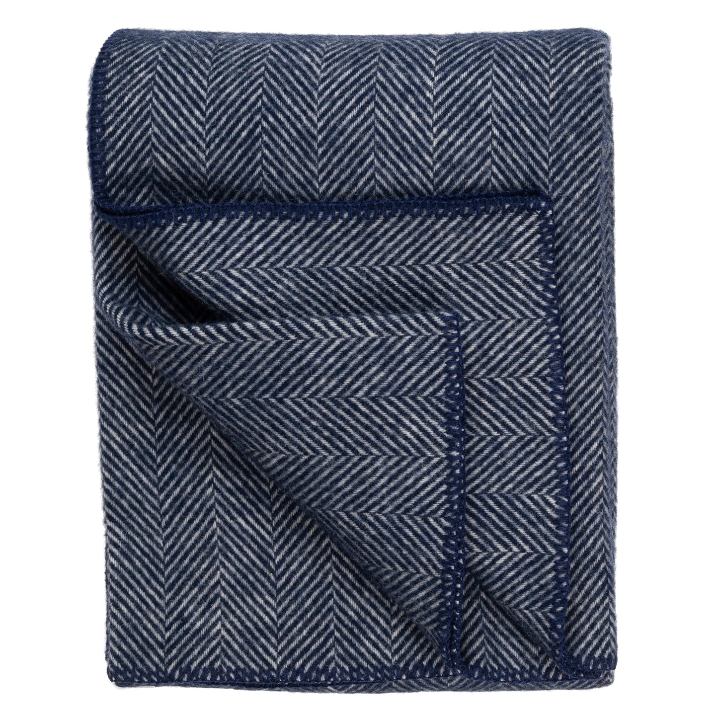 Highland Tweeds BIG Throw ~ Navy Herringbone  ~