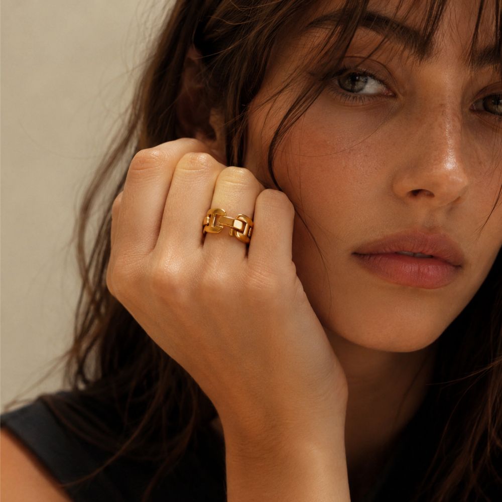 The Bond 18k Gold Plated stainless Steel Ring
