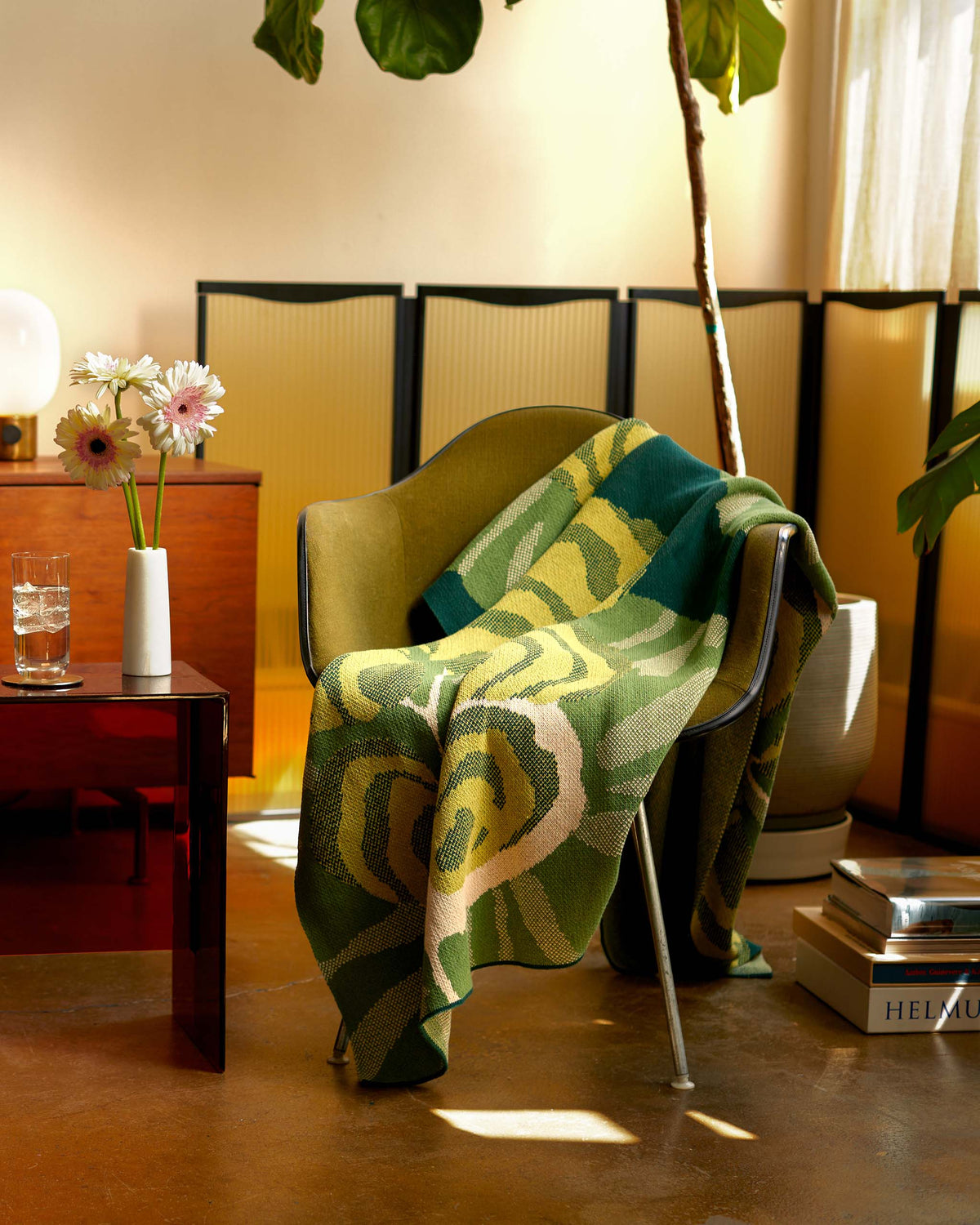 Floréal 7 by E.A. Seguy - Cotton Sustainable Knit Floral Throw Blanket