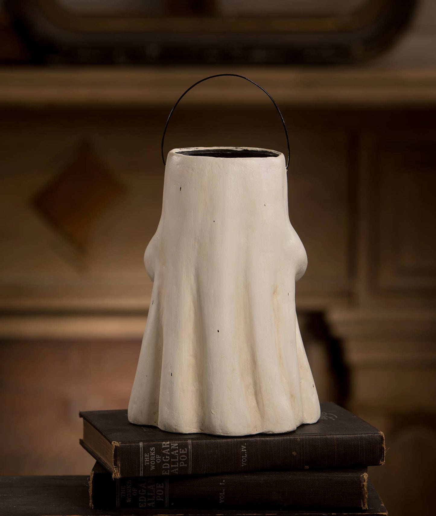 Scaredy Boo With Pumpkin Bucket Paper Mache - Osadia Concept Store