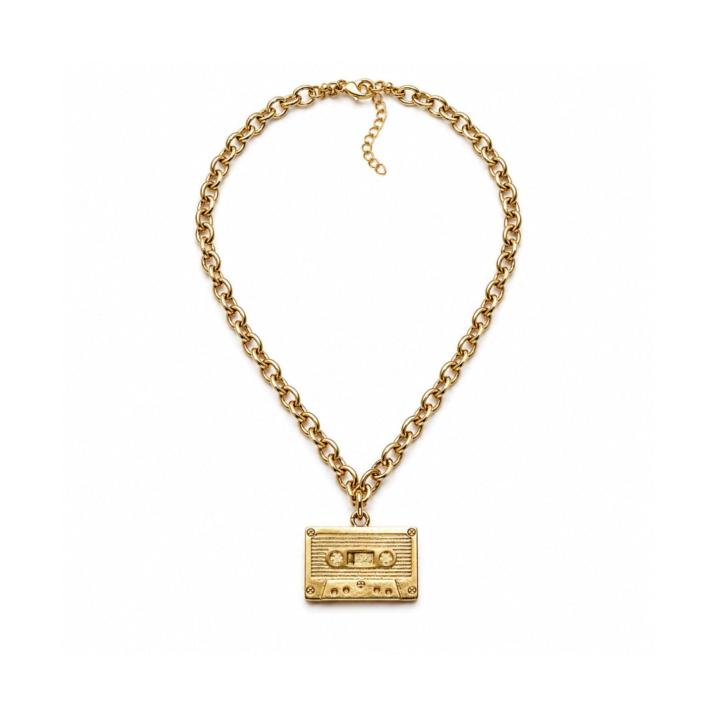 Golden Replay Cassette Necklace
