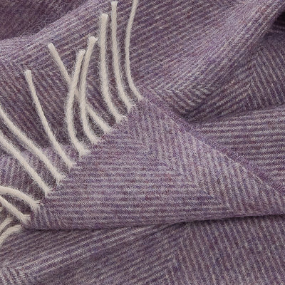 Southampton Home Shetland Lambswool Herringbone Throw – Lavender | Woven in England