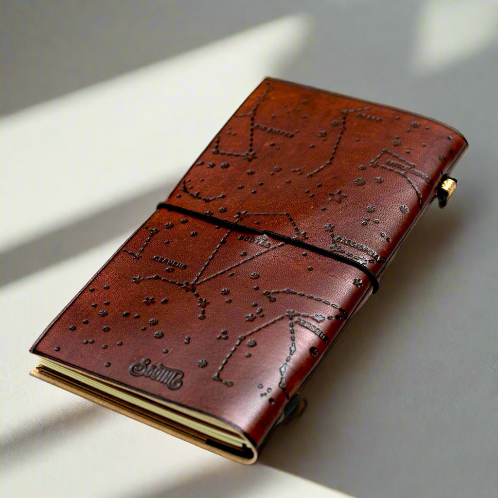 Debossed Refillable Leather Traveler's Notebook