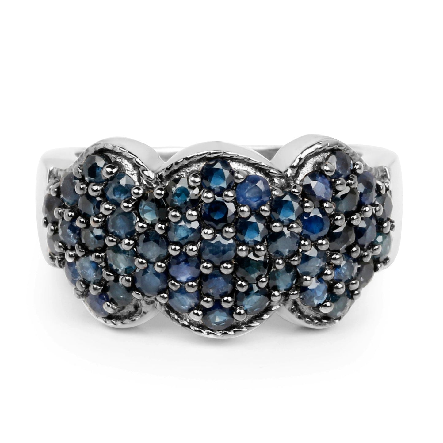 2.35 Carat Genuine Blue Sapphire .925 Sterling Silver Ring