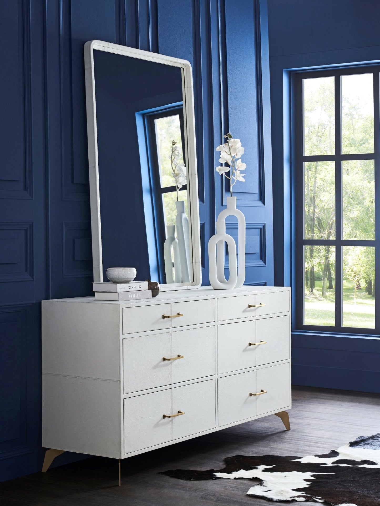 Berkeley Six Drawer Leather Dresser