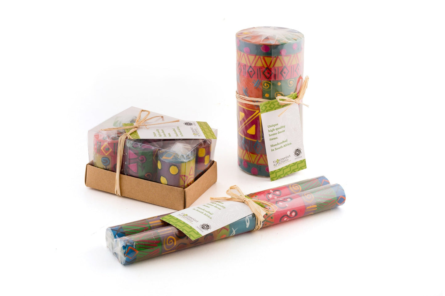 Multi Color Ethnic Painted Candles