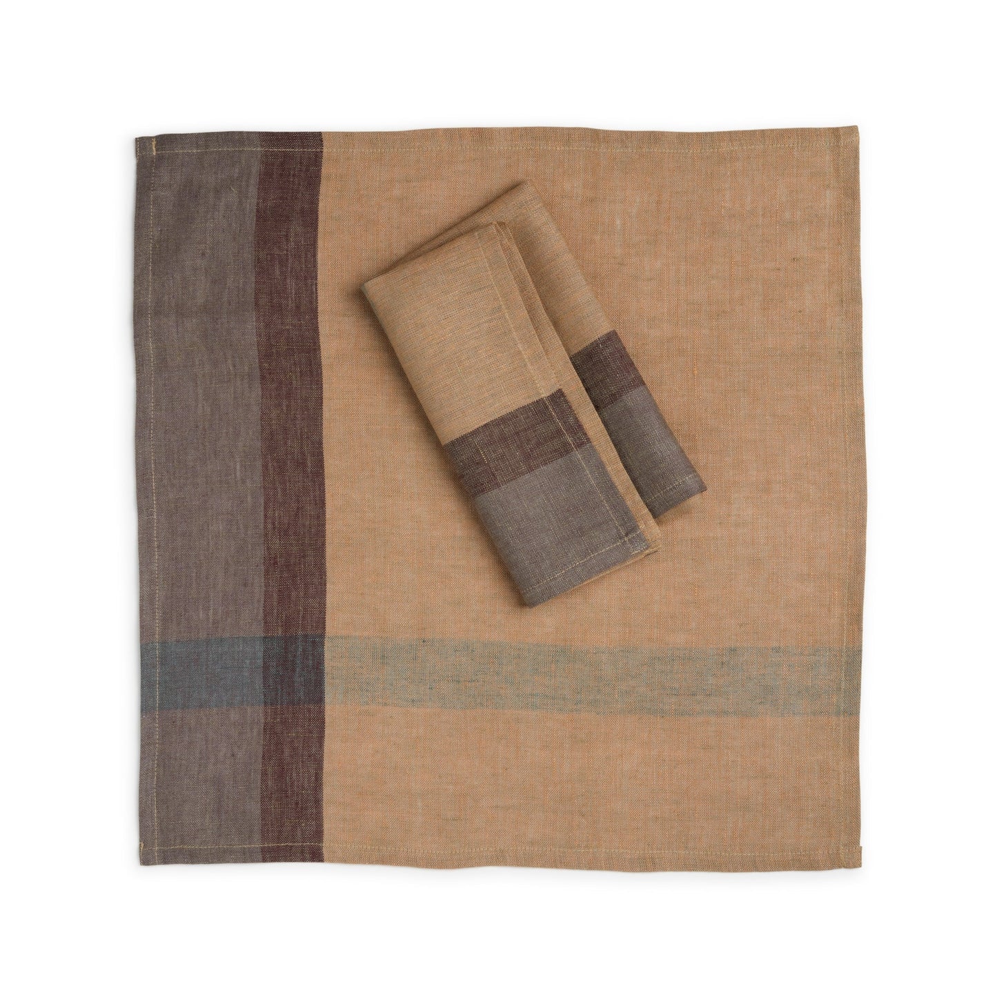 HINTERLAND Handwoven Linen Napkins – Set of 2. Flax Linen - Fair Trade - Artisan Made