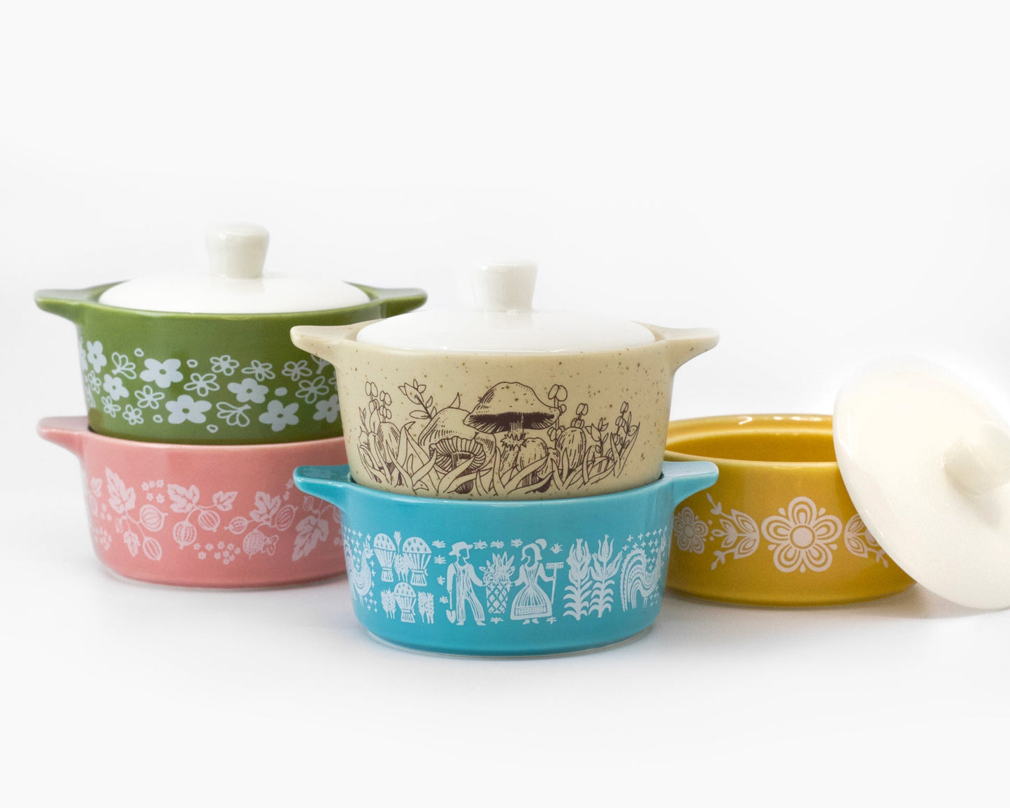 Pyrex-Inspired Forest Fancies Casserole Ceramic Trinket Box