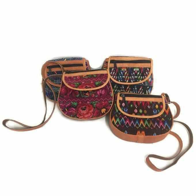 Camila Leather Huipil Crossover Purse - Guatemala