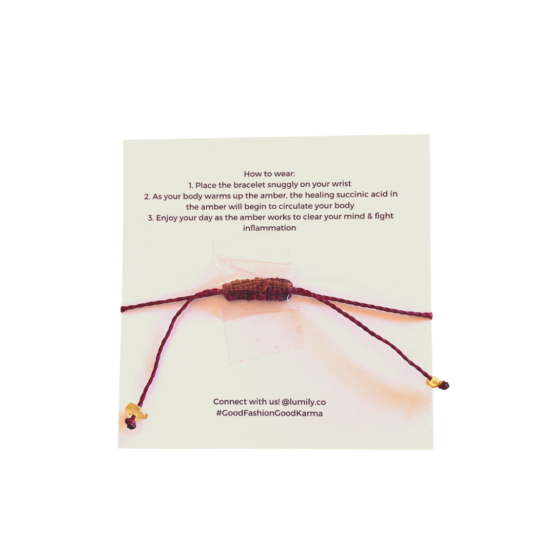 Erika Single Amber Pull String Bracelet  - Mexico