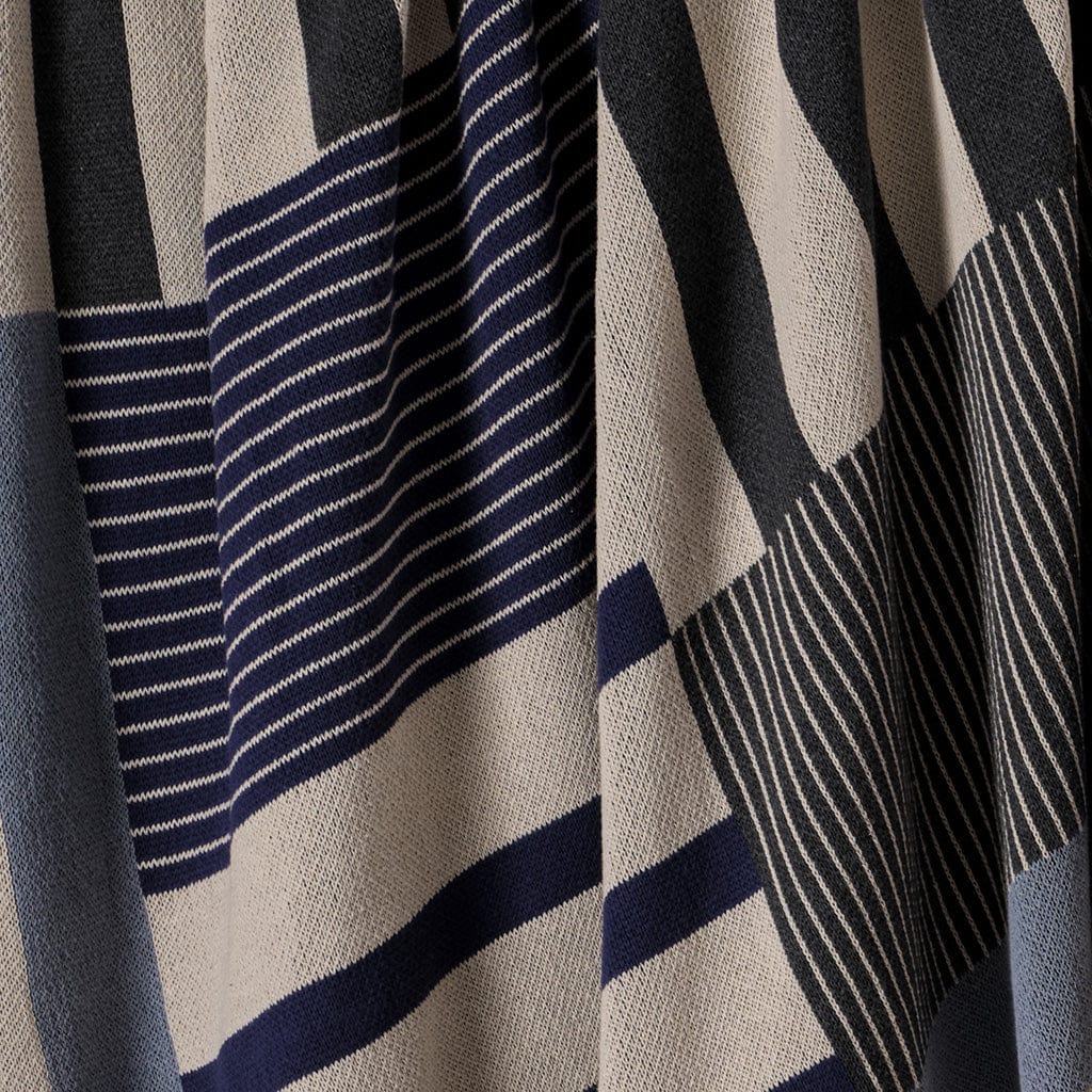 Equestrian Stable Stripe - Cotton Sustainable Knit Plaid Throw Blanket