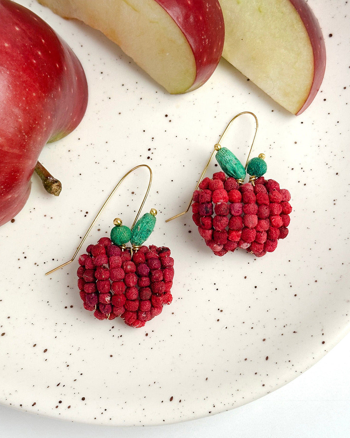 Kantha Apple Earrings