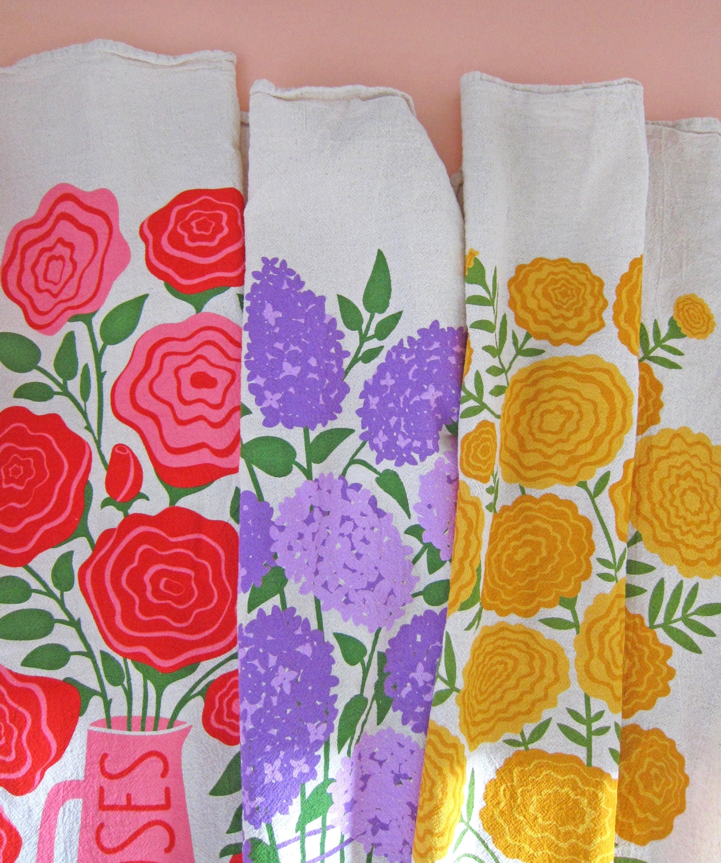 Edible Flowers - Dish Towel Set of 3