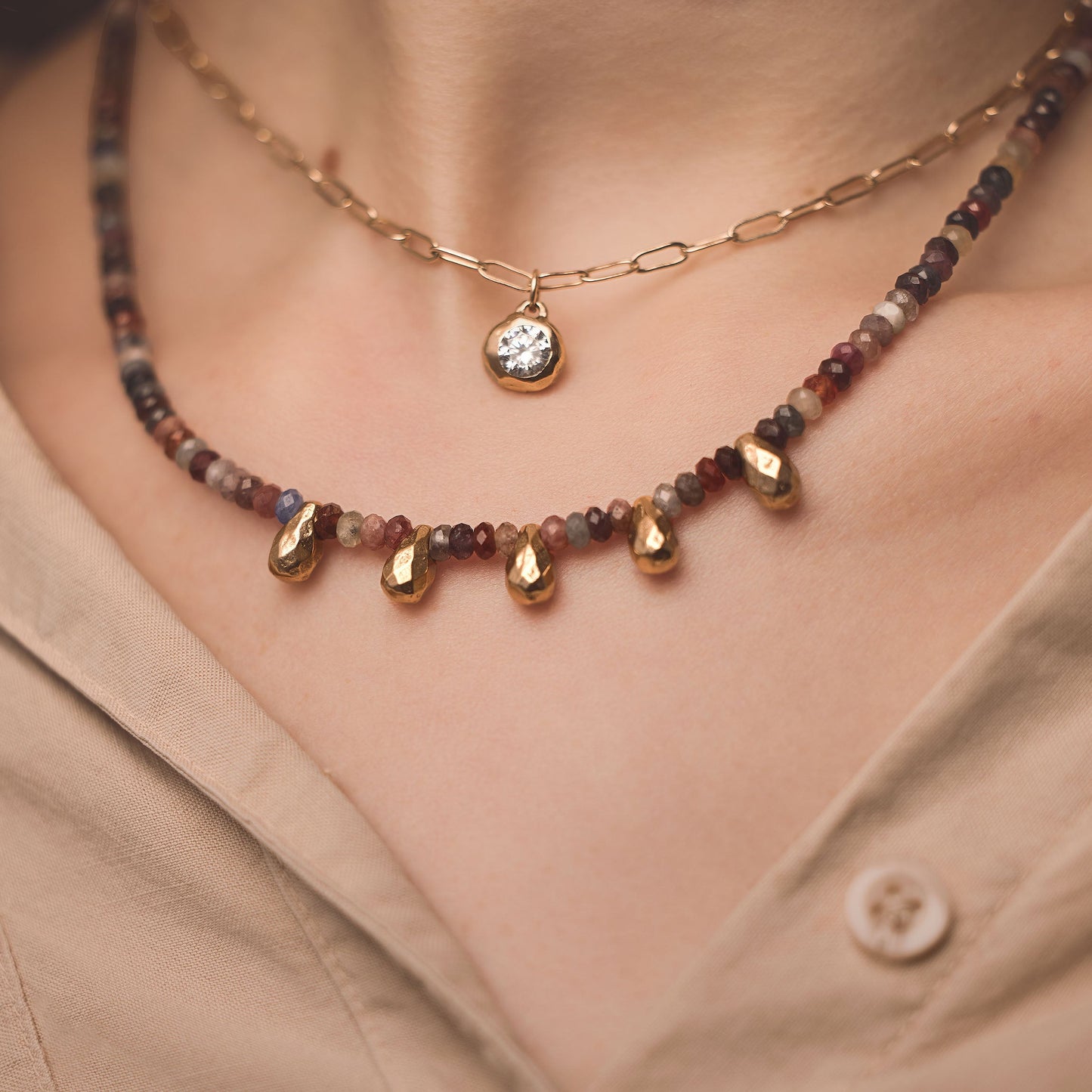 Spinel Teardrops Necklace