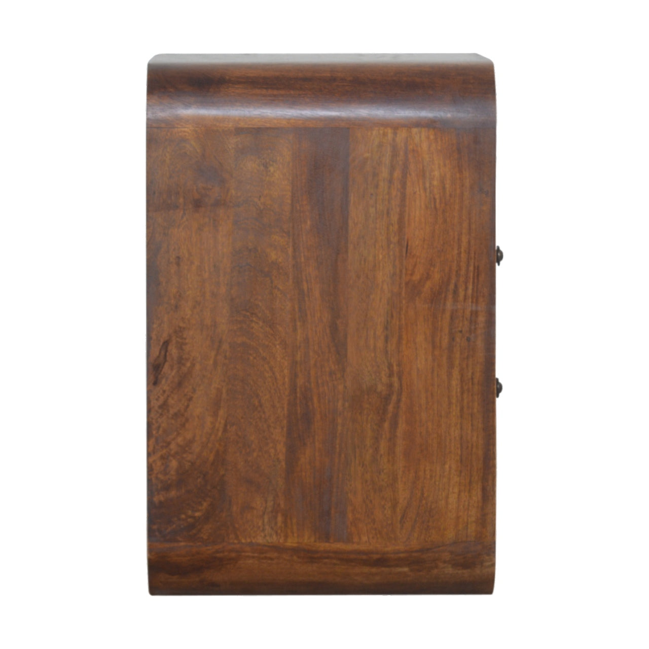 Solid Wood Chestnut Curve 2-Drawer Nightstand