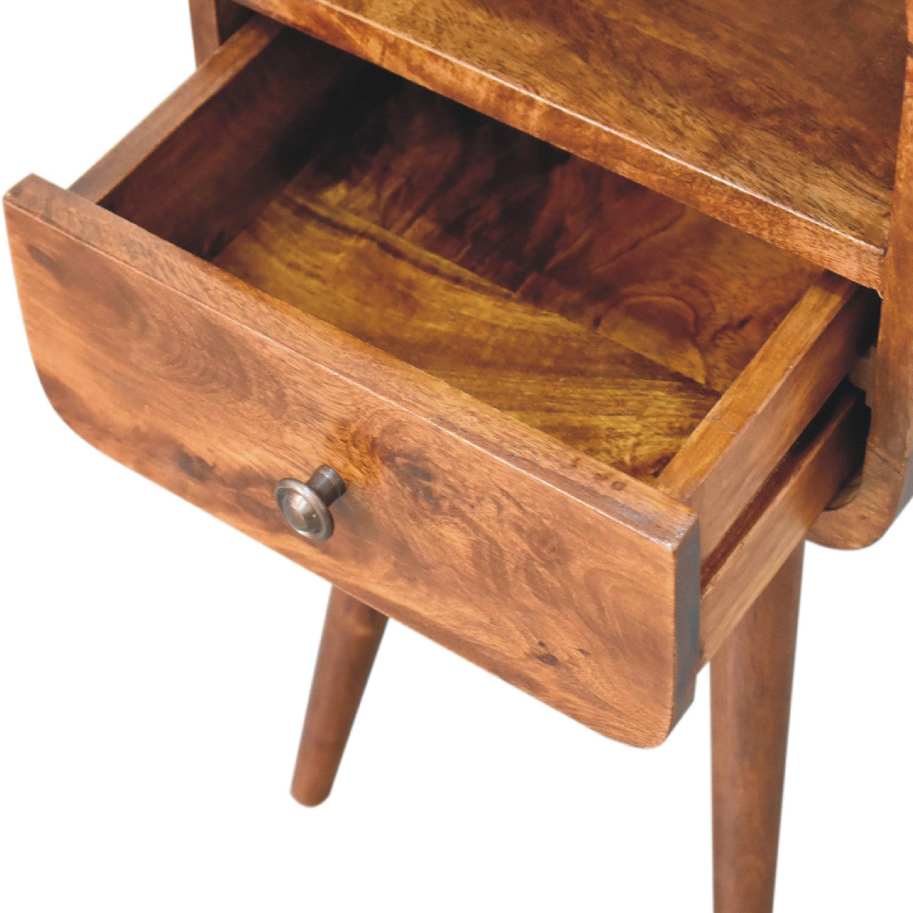 Solid Wood Mini Curve Bedside Table