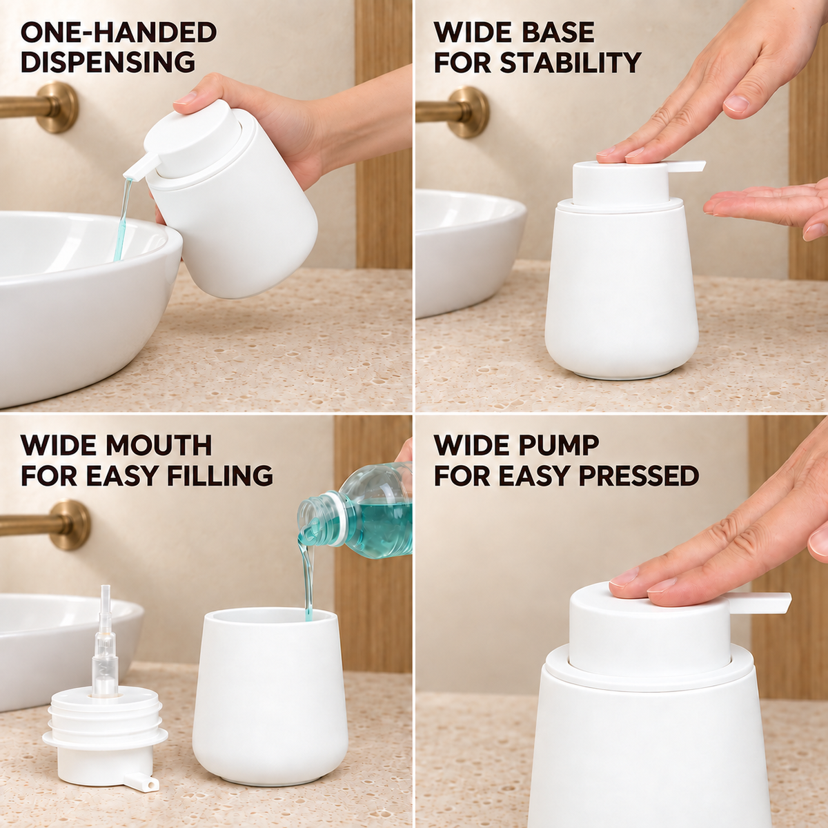 BosilunLife Rubber Paint Liquid Soap Dispenser Recycled RebornClay™ 12 oz