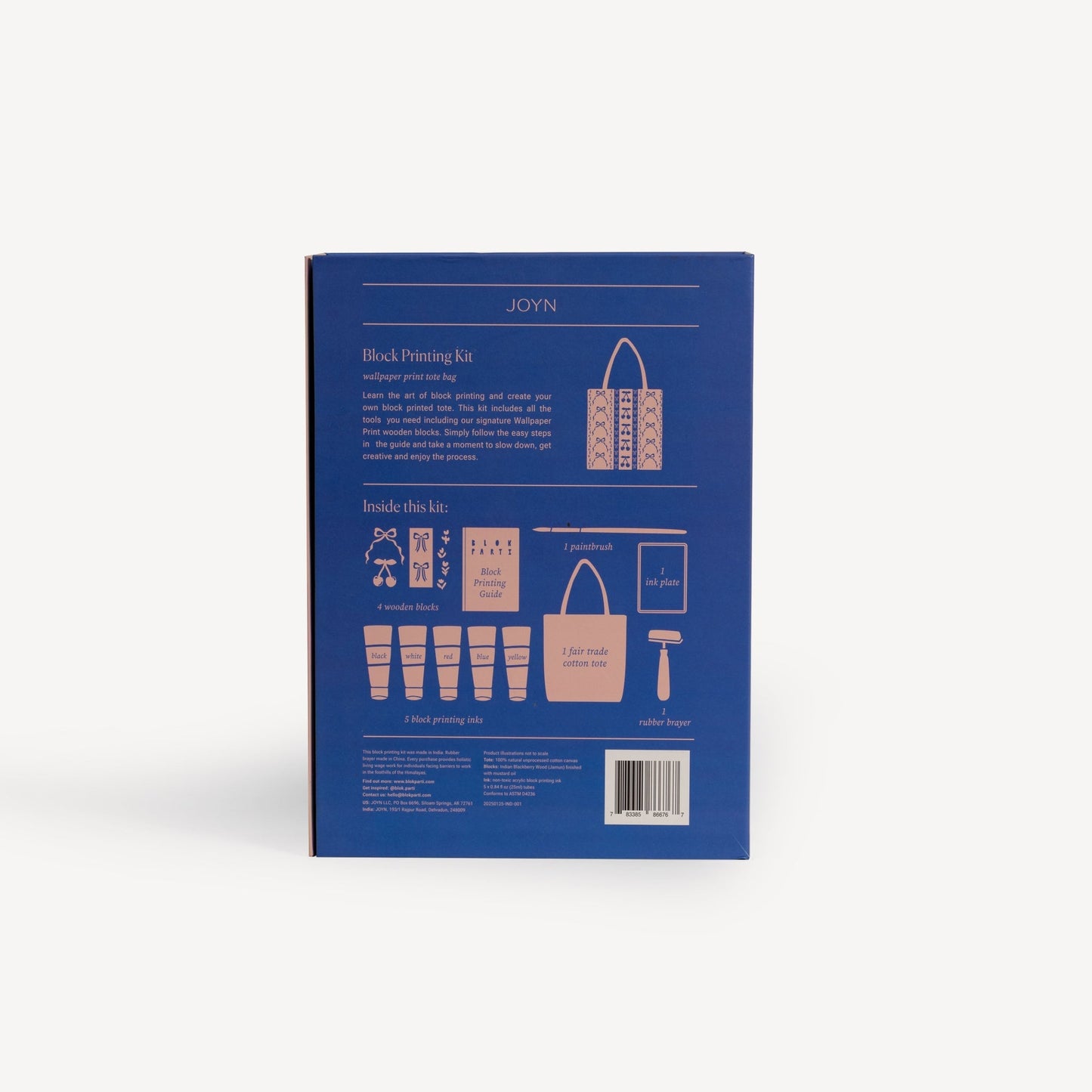 Block Printing Kit - Cherry Bow Print Tote Bag