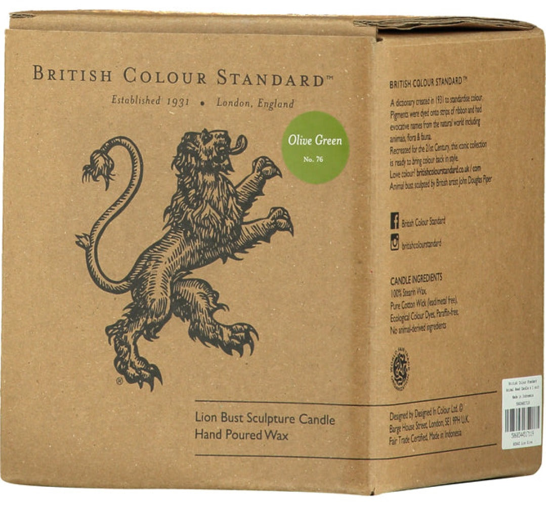 Olive Lion Head Candle