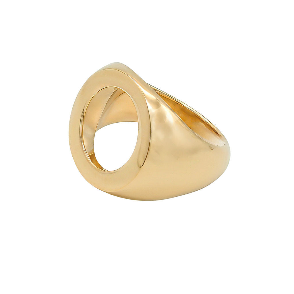 Unique Hollow Signet Ring | Kasa Statement Brass Jewelry