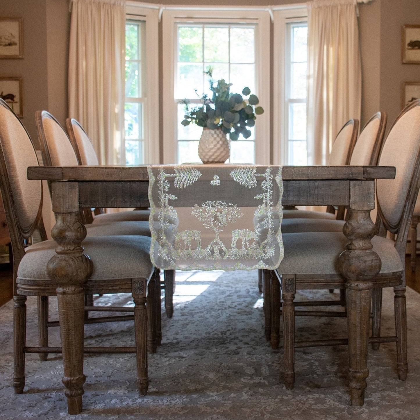 Prince of Scots Scottish Leno Gauze Mantle Scarf ~ Snow Lurex ~ - Osadia Concept Store