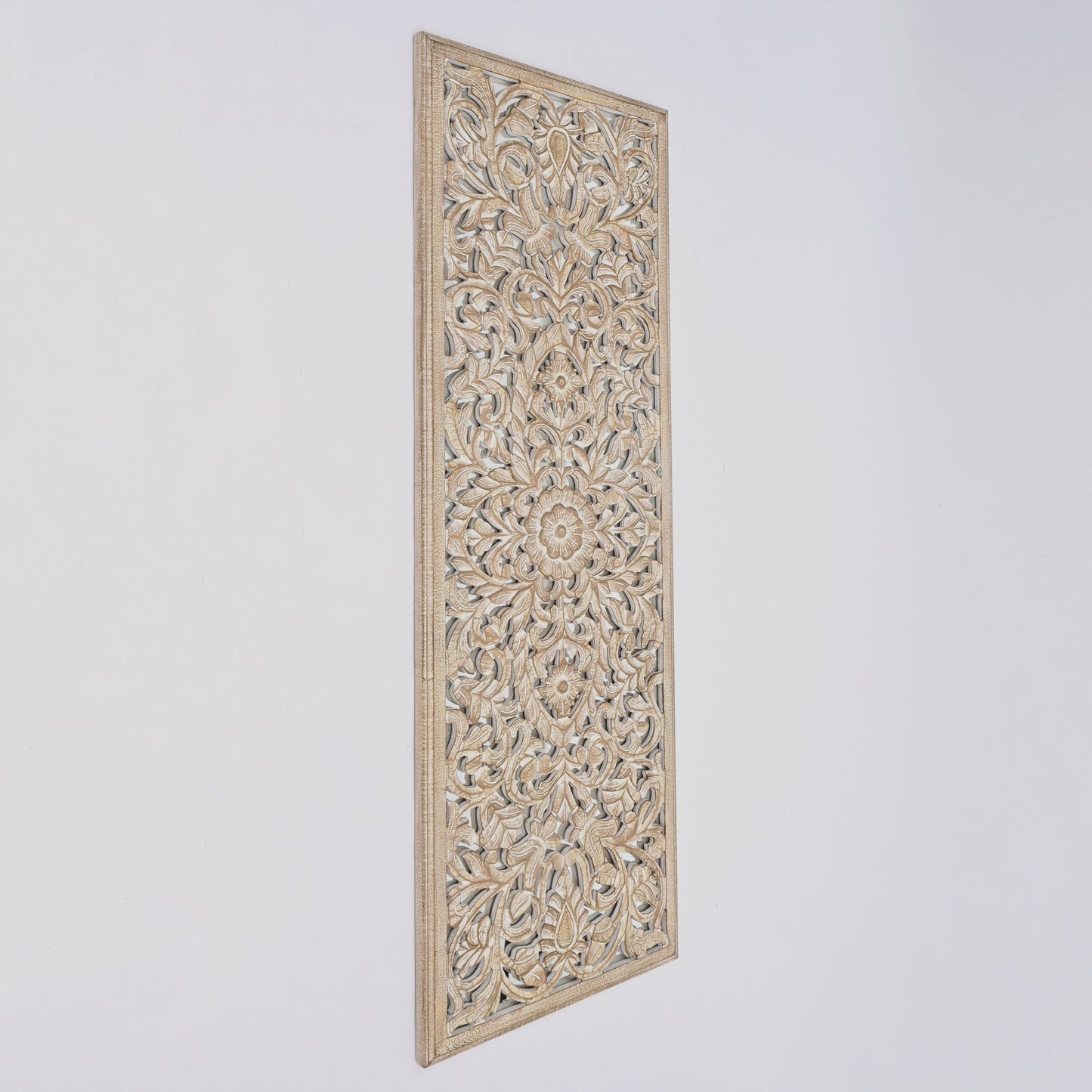 Wood Floral Hand Carved Wall Accent