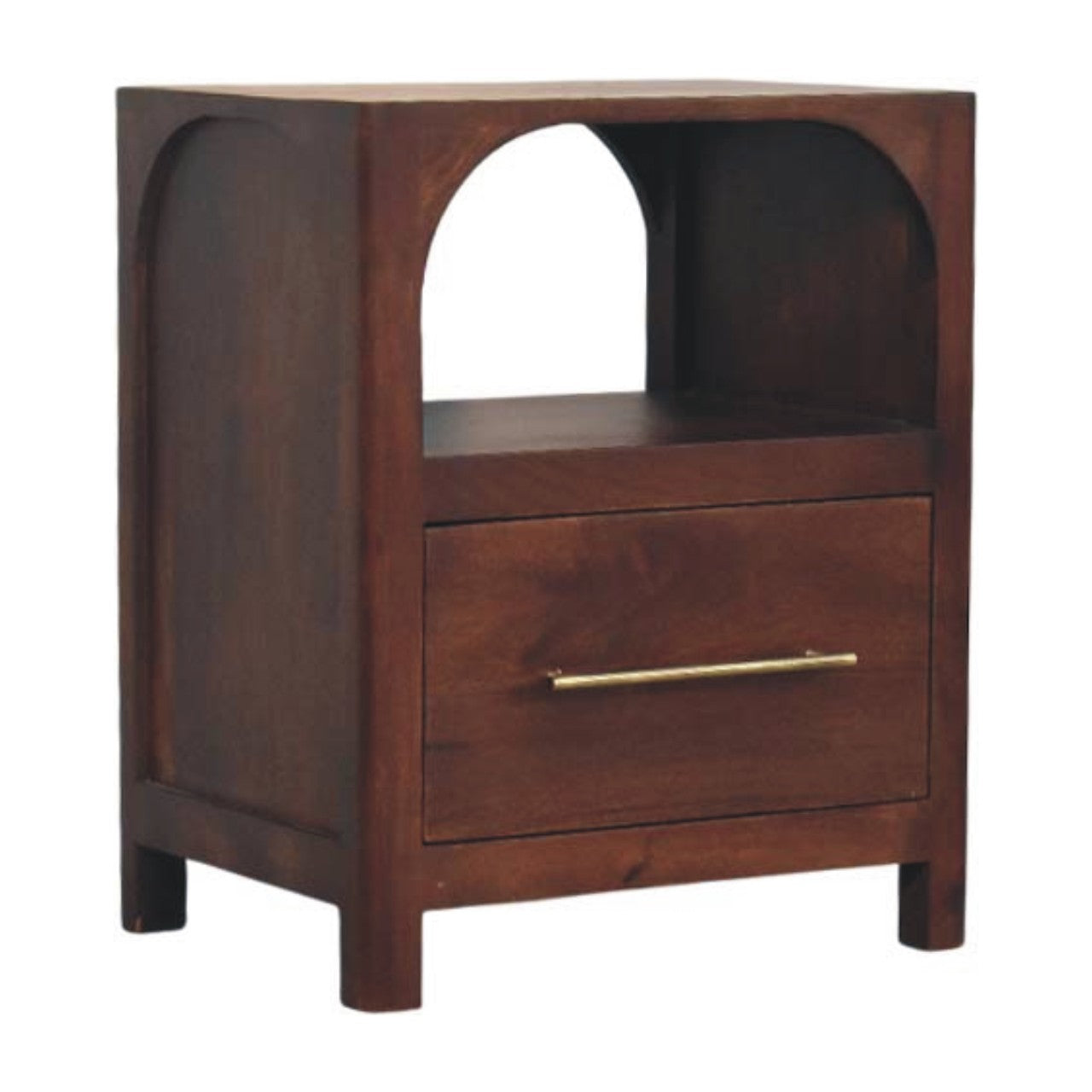Solid Wood Arched Edge Bedside Table
