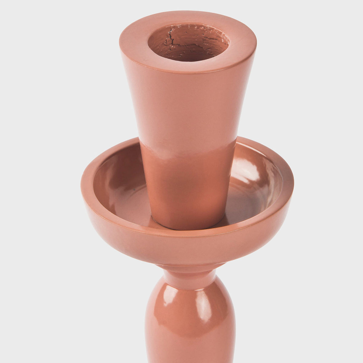 Solene Pink Aluminum Candlestick