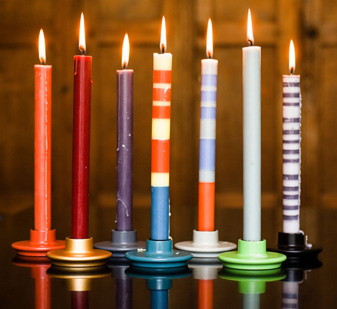 S/3 Mixed Pack of all 3 Stripes Dinner Candles