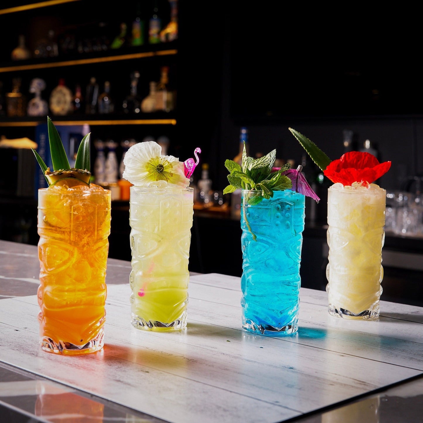 Clear Tiki Glasses, Set of 4 or 6 - 450 ML
