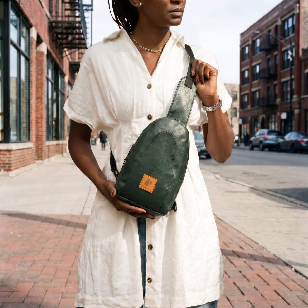 Vegan Leather Sling Bag for Women | Buru Small Crossbody Bag for Men