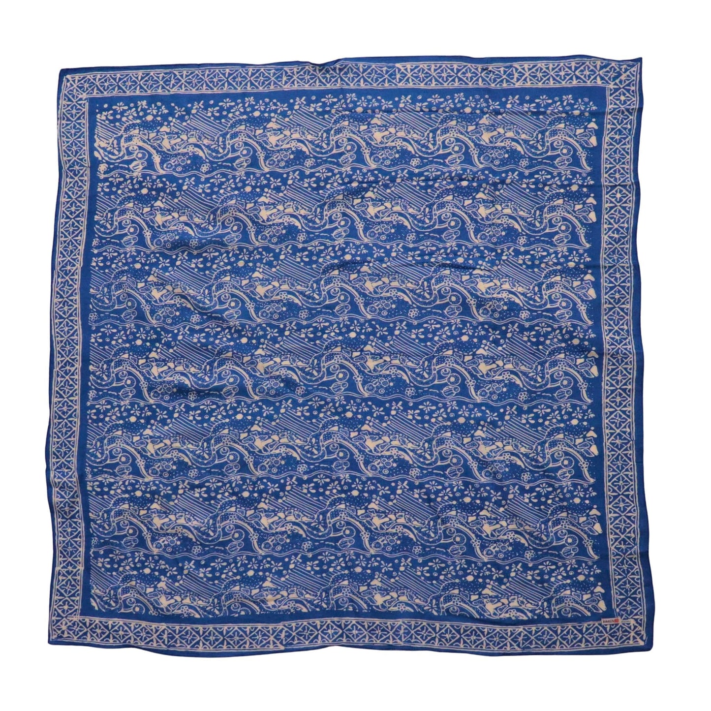Large 39" Hand Dyed Batik Bandana - Tidal Flow