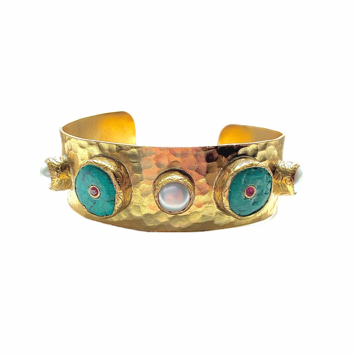 Turquoise and Pearl Cuff Bangle