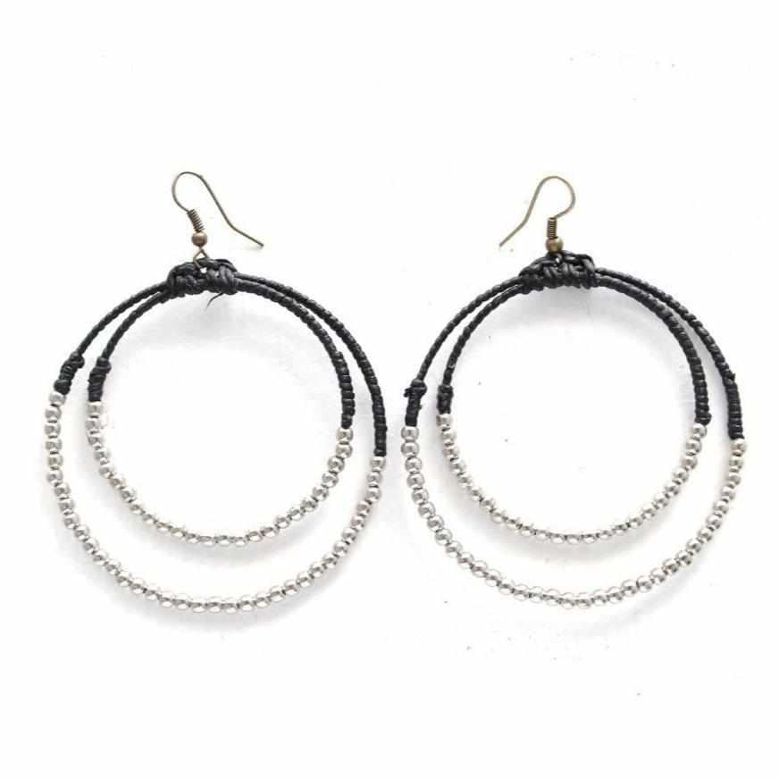 Cherish Brass Bead Hoop Earrings - Thailand