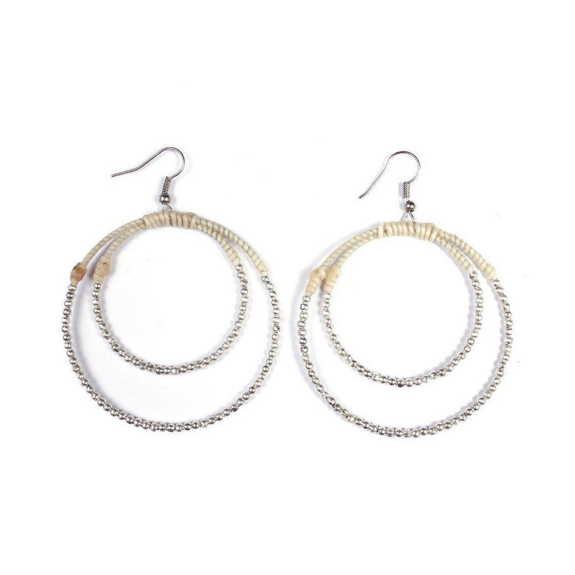 Cherish Brass Bead Hoop Earrings - Thailand