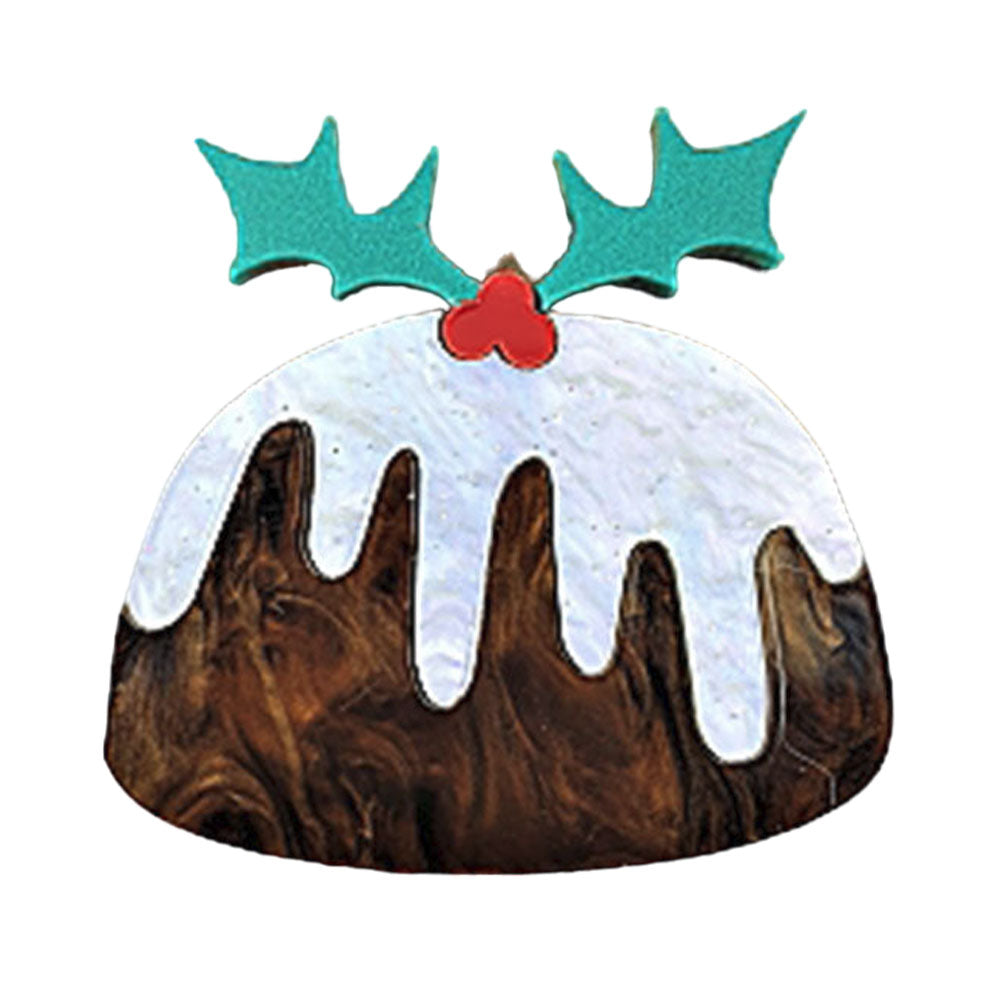 Christmas Pudding Brooch by Cherryloco