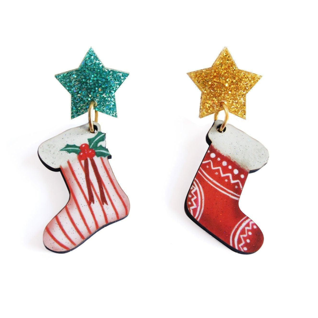 Christmas Stocking Earrings by Laliblue