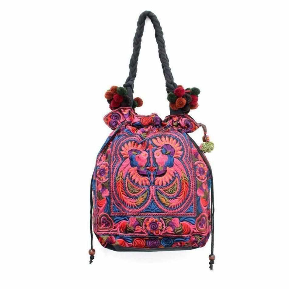 Cinch Hmong Embroidered Shoulder Purse - Thailand - Osadia Concept Store
